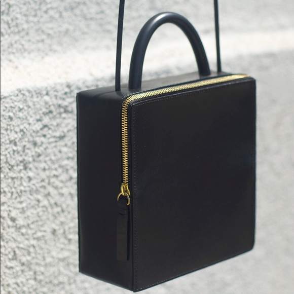 Handbags - Building Block Leather Squared Box Crossbody Bag